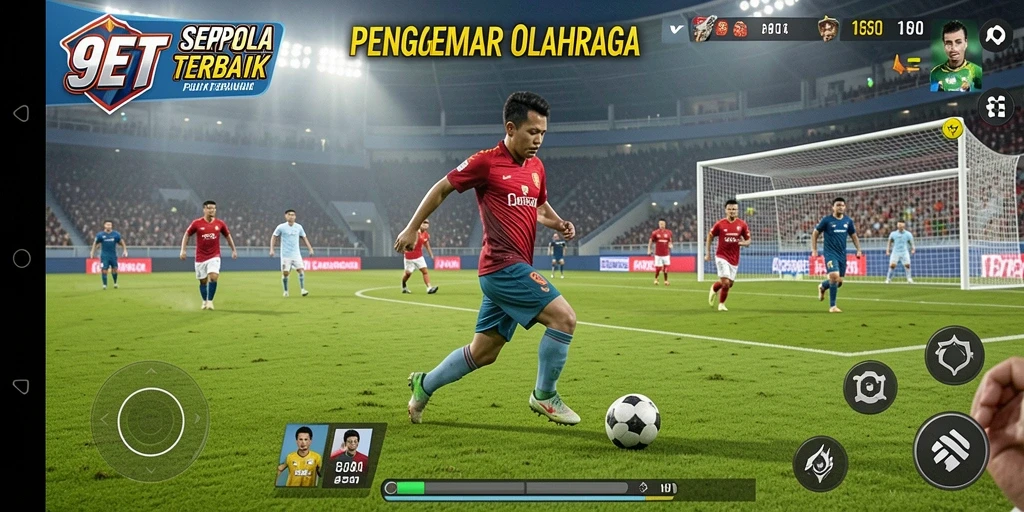 Tampilan gameplay <strong>9ET</strong> dengan aksi sepak bola mendebarkan.