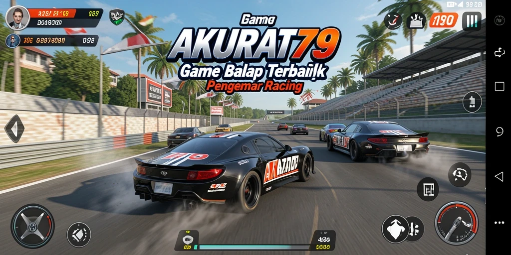 Screenshot gameplay AKURAT79 menampilkan aksi balap yang mendebarkan.