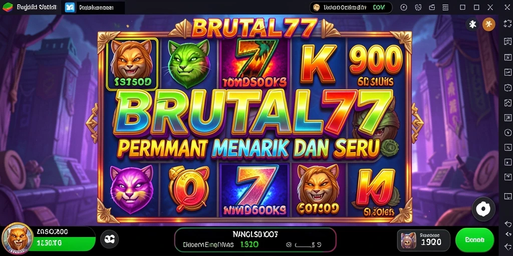 Tampilan gameplay BRUTAL77 yang menarik dengan fitur slot menarik.