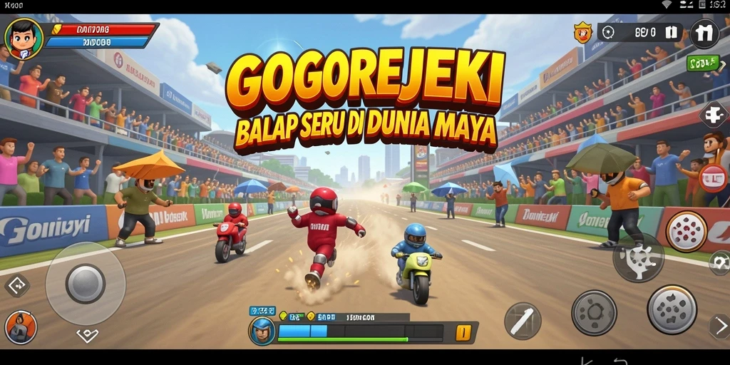 Gameplay balap GOGOREJEKI yang penuh aksi dan menegangkan.