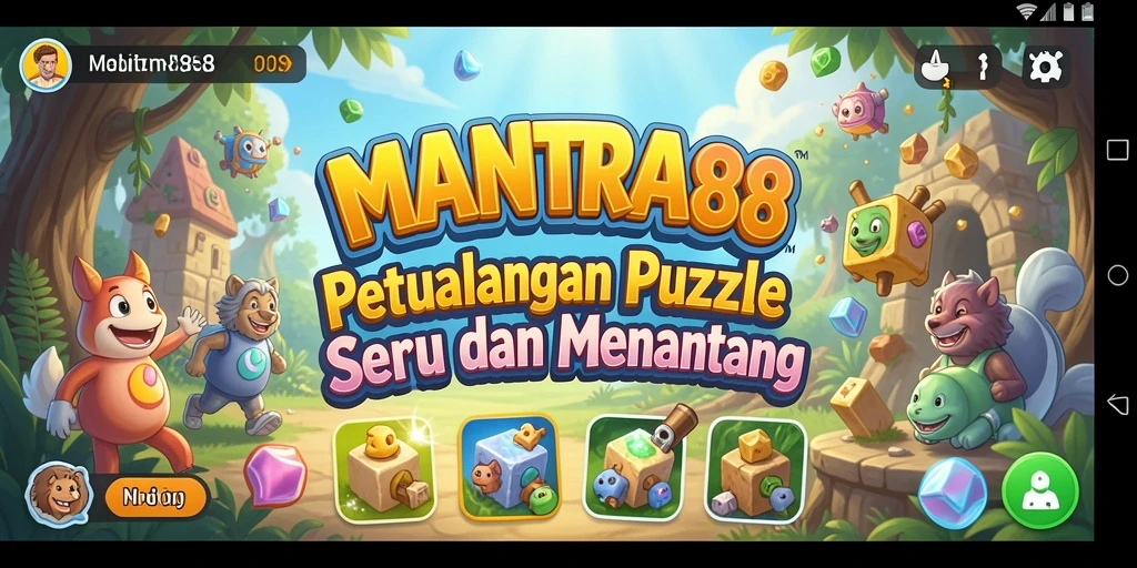Tampilan gameplay seru di MANTRA88 dengan berbagai puzzle menantang.