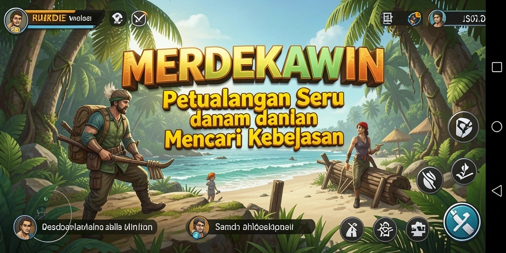 Tampilan menarik dari gameplay petualangan MERDEKAWIN yang menonjol.