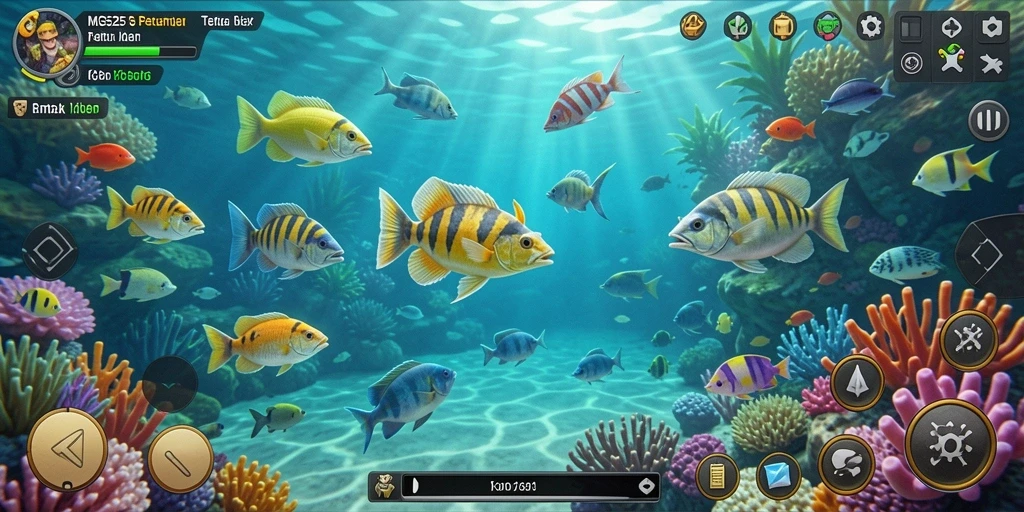 Tangkapan layar gameplay seru dalam Tembak Ikan di MG525.
