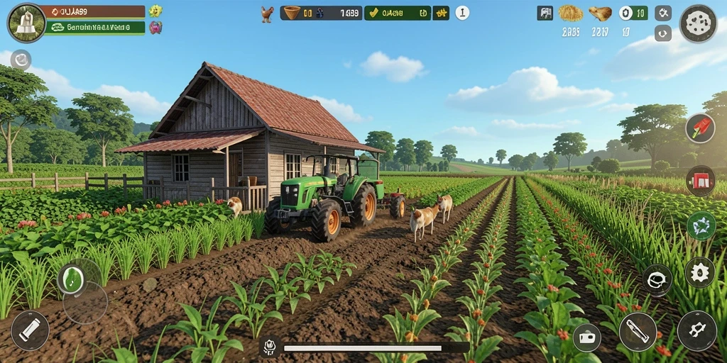 Tampilan screenshot OJA89 menampilkan aktivitas bertani yang seru.