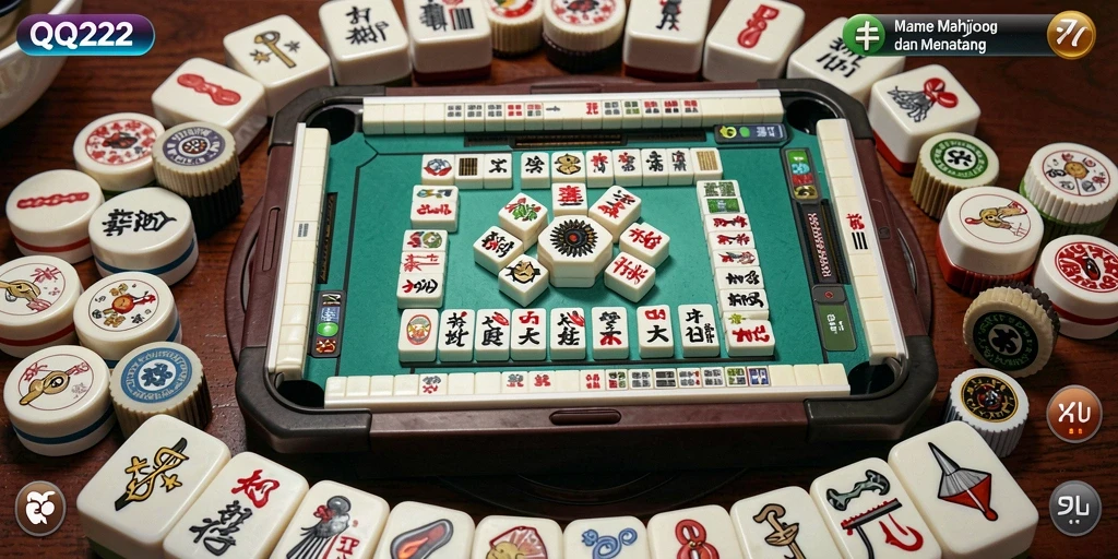 Tampilan menarik dari gameplay Mahjong di QQ222.