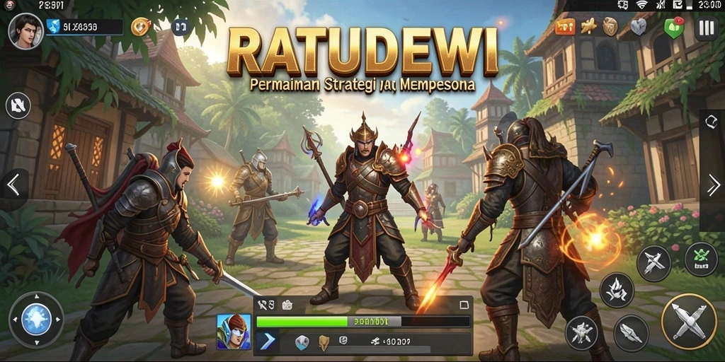 Screenshot utama gameplay RATUDEWI menampilkan aksi strategi yang mendebarkan.