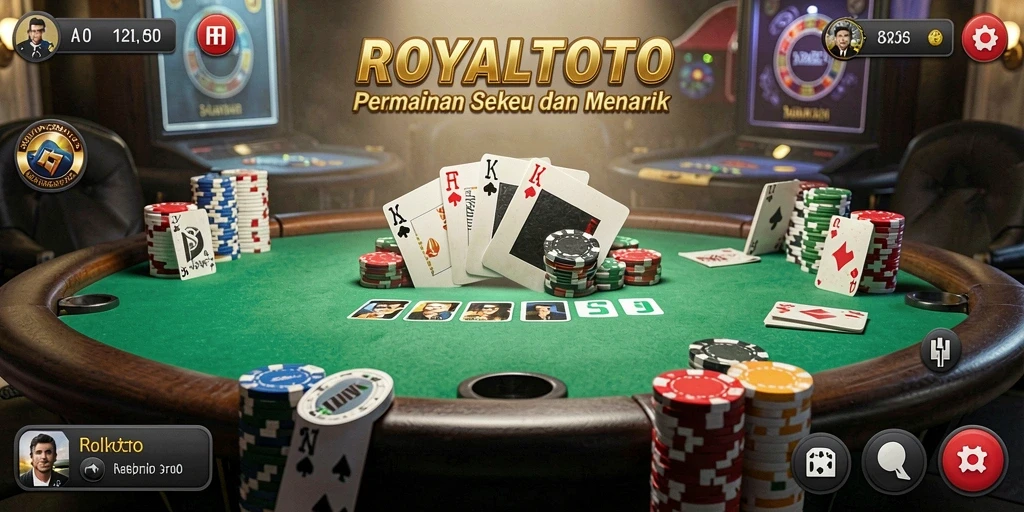 Tampilan gameplay poker yang intens dan mendebarkan di ROYALTOTO.