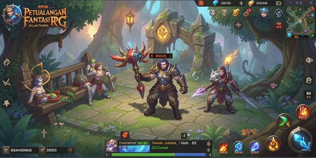 Tampilan penuh aksi dalam permainan RPG RPOK.