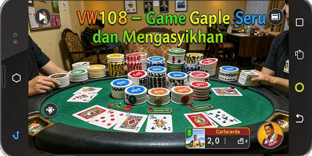 Tangkapan layar VW108 menampilkan momen seru permainan Gaple dengan teman-teman.