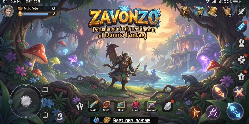 Tampilan gameplay ZAVONZO yang menakjubkan dan penuh petualangan.