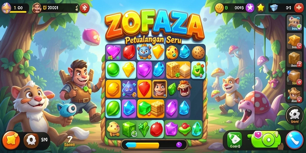 Screenshot gameplay <strong>ZOFAZA</strong> menunjukkan momen seru mencocokkan objek.